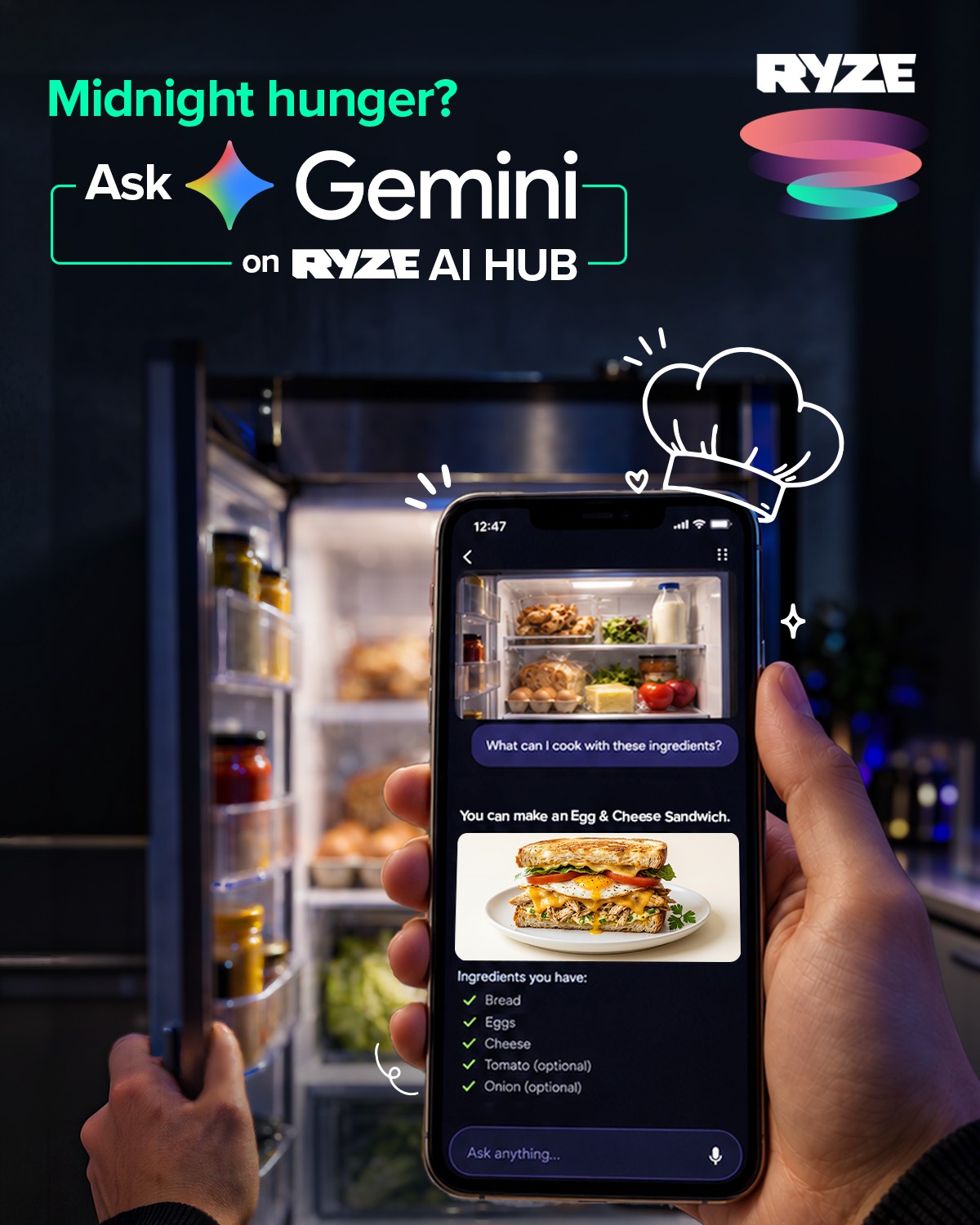 RYZE Live Facebook ad: No recipe? No problem.