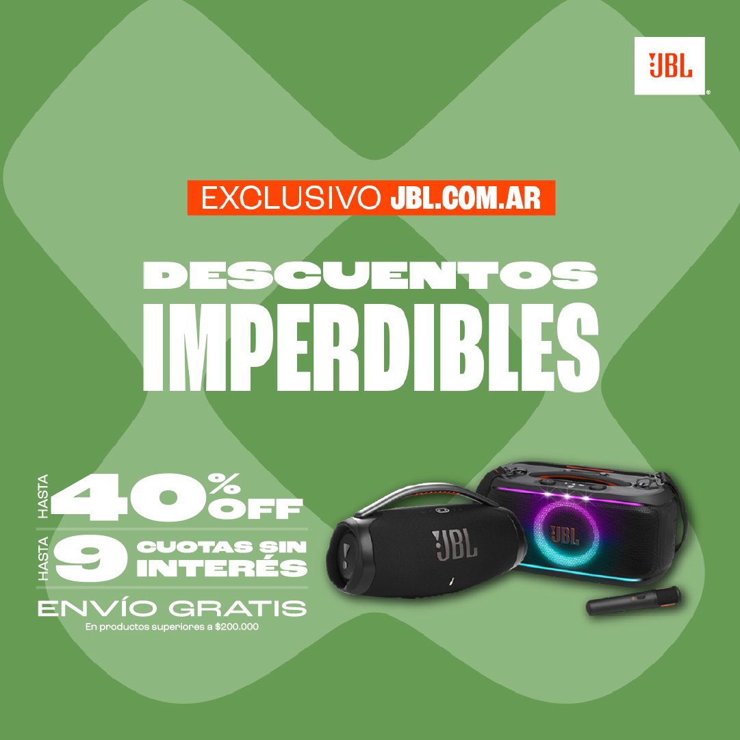JBL Argentina Facebook ad: ¡Descuentos imperdibles!
