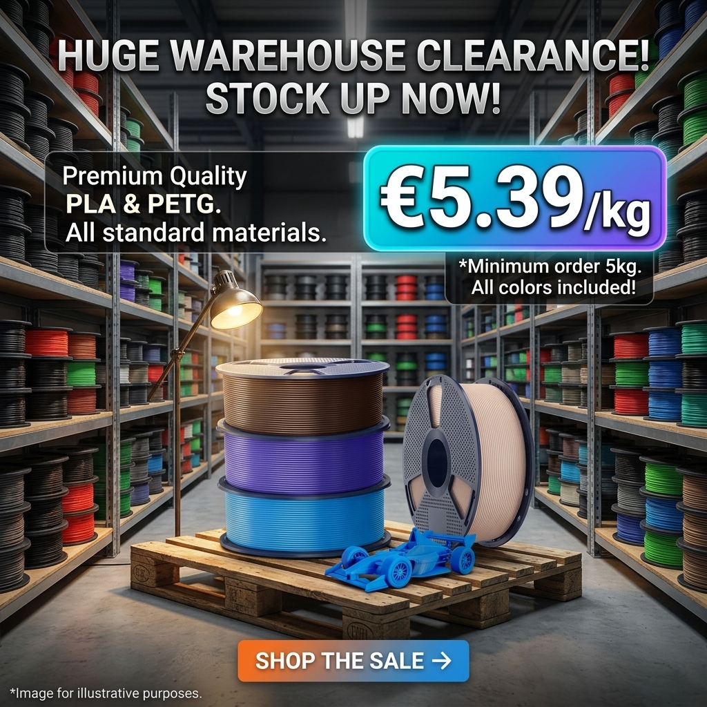 SUNLU EU Facebook ad: Premium PETG @ Just €5.39/KG!