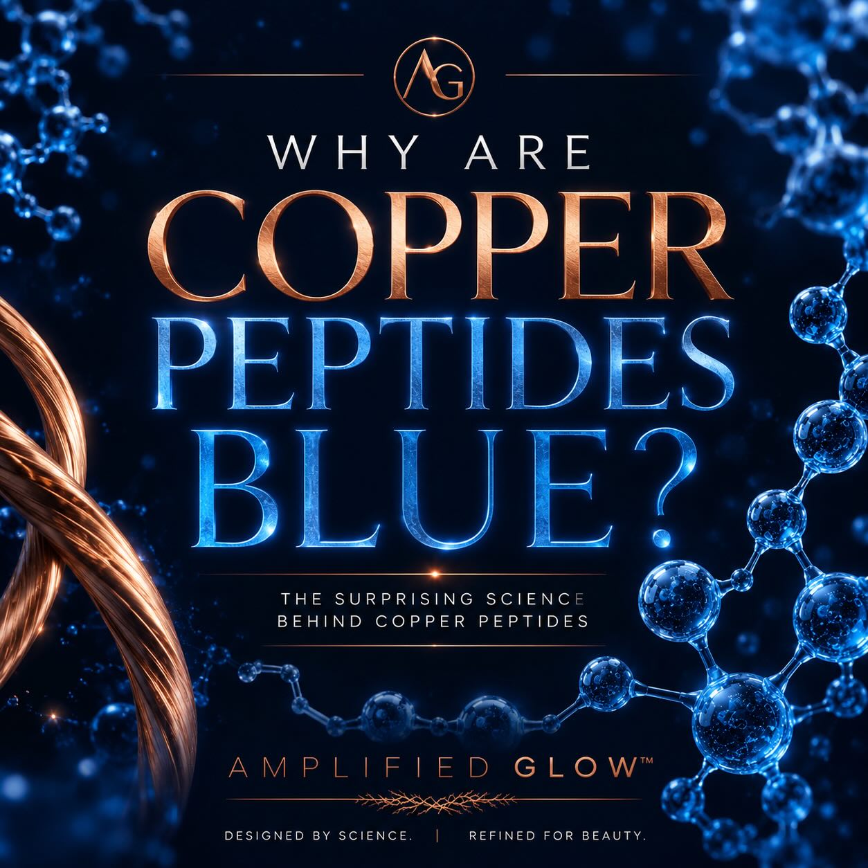 Amplified Glow Facebook ad: Most people think copper is orange.