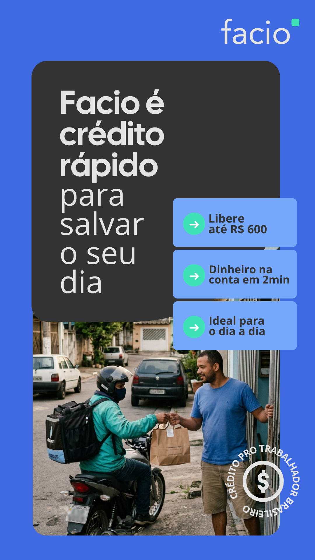 Ajuda financeira Facio Facebook ad from May 13, 2026