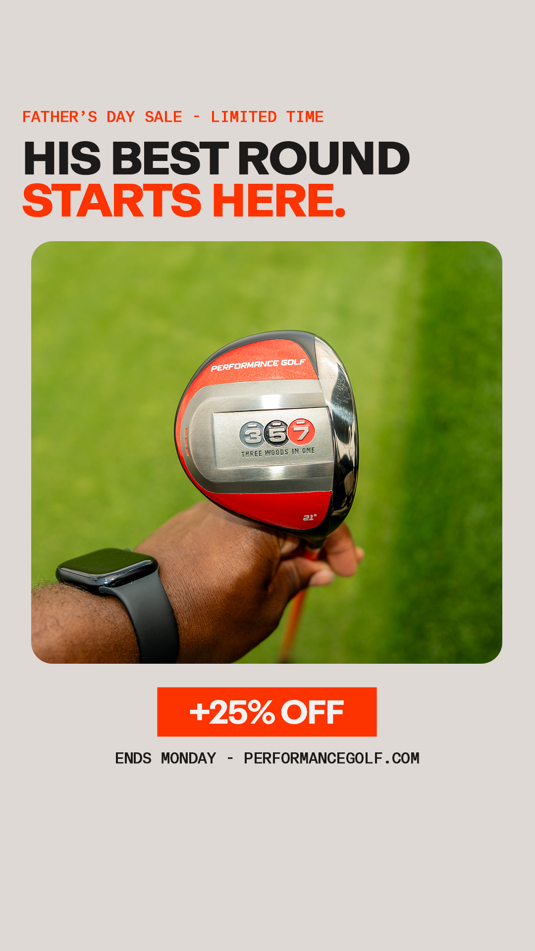 Performance Golf Facebook ad