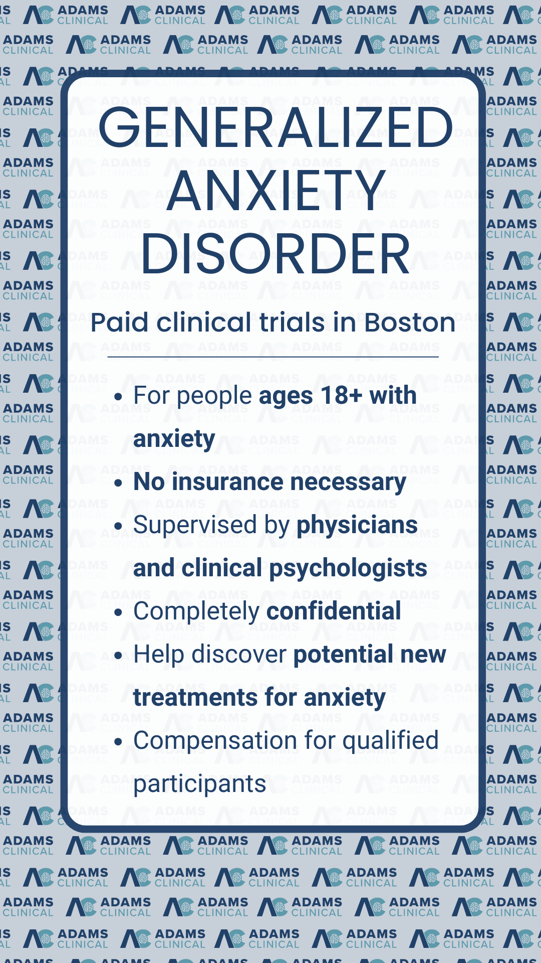 Adams Clinical Facebook ad