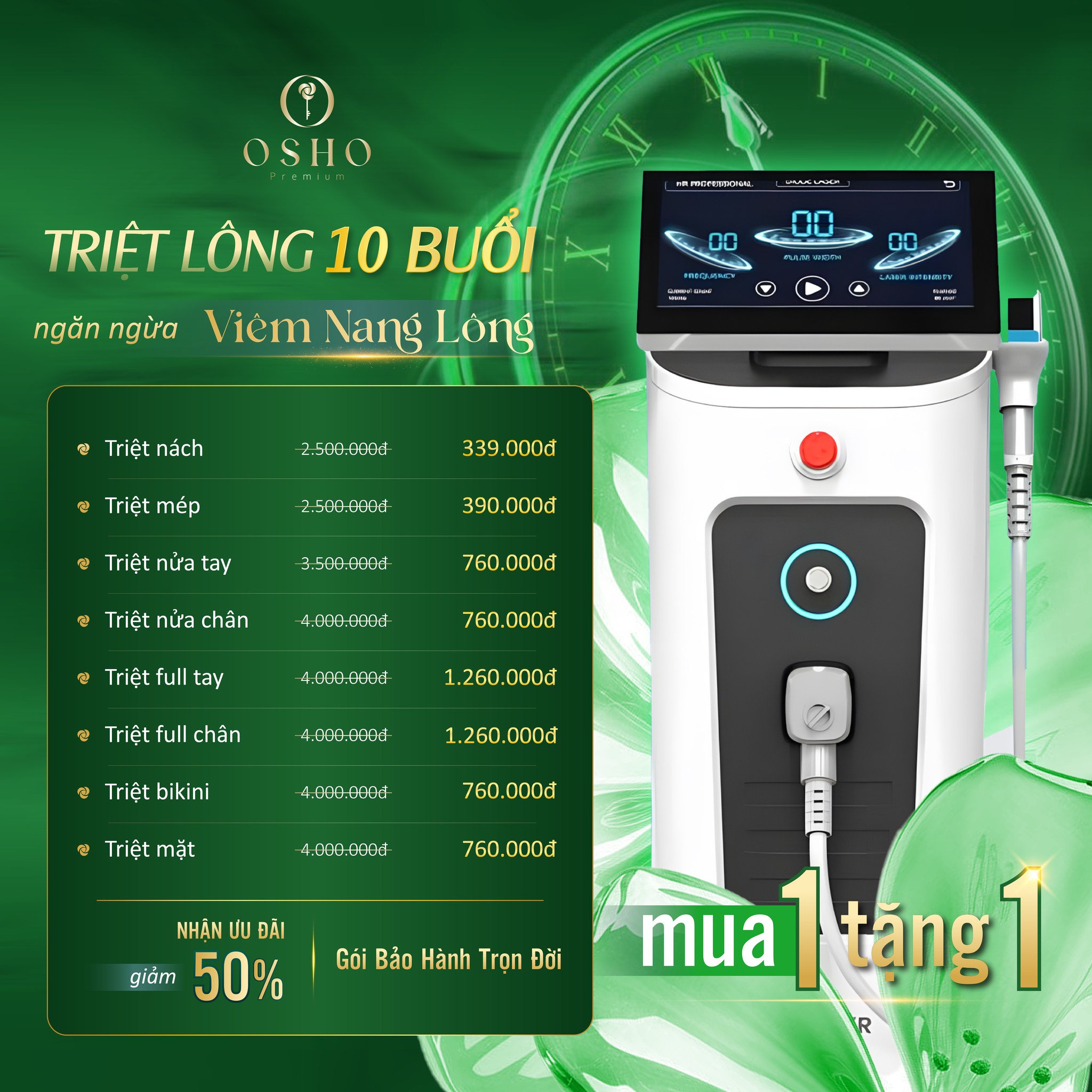 Viện Osho Premium Facebook ad: TRIỆT LÔNG CÔNG NGHỆ LASER DIODE MỚI NHẤT…