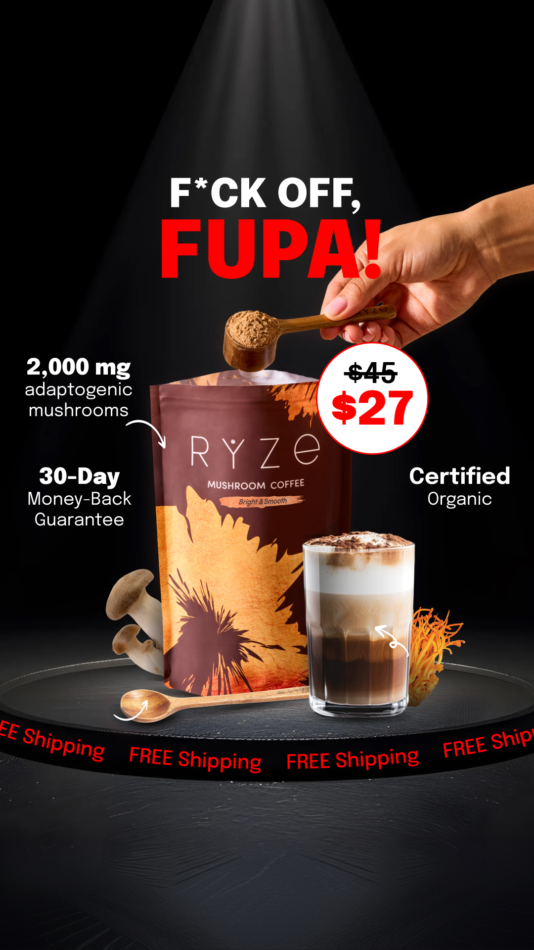 RYZE Superfoods Facebook ad