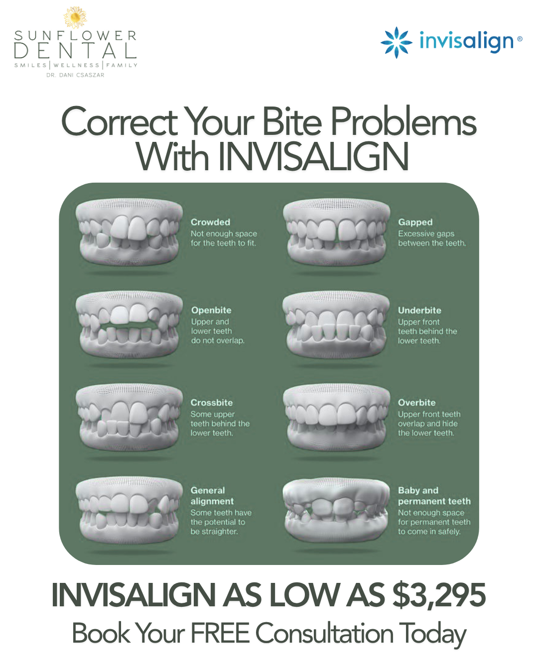 Sunflower Dental Facebook ad: Edwardsville: Get Invisalign As Low As $3,295 + Free…
