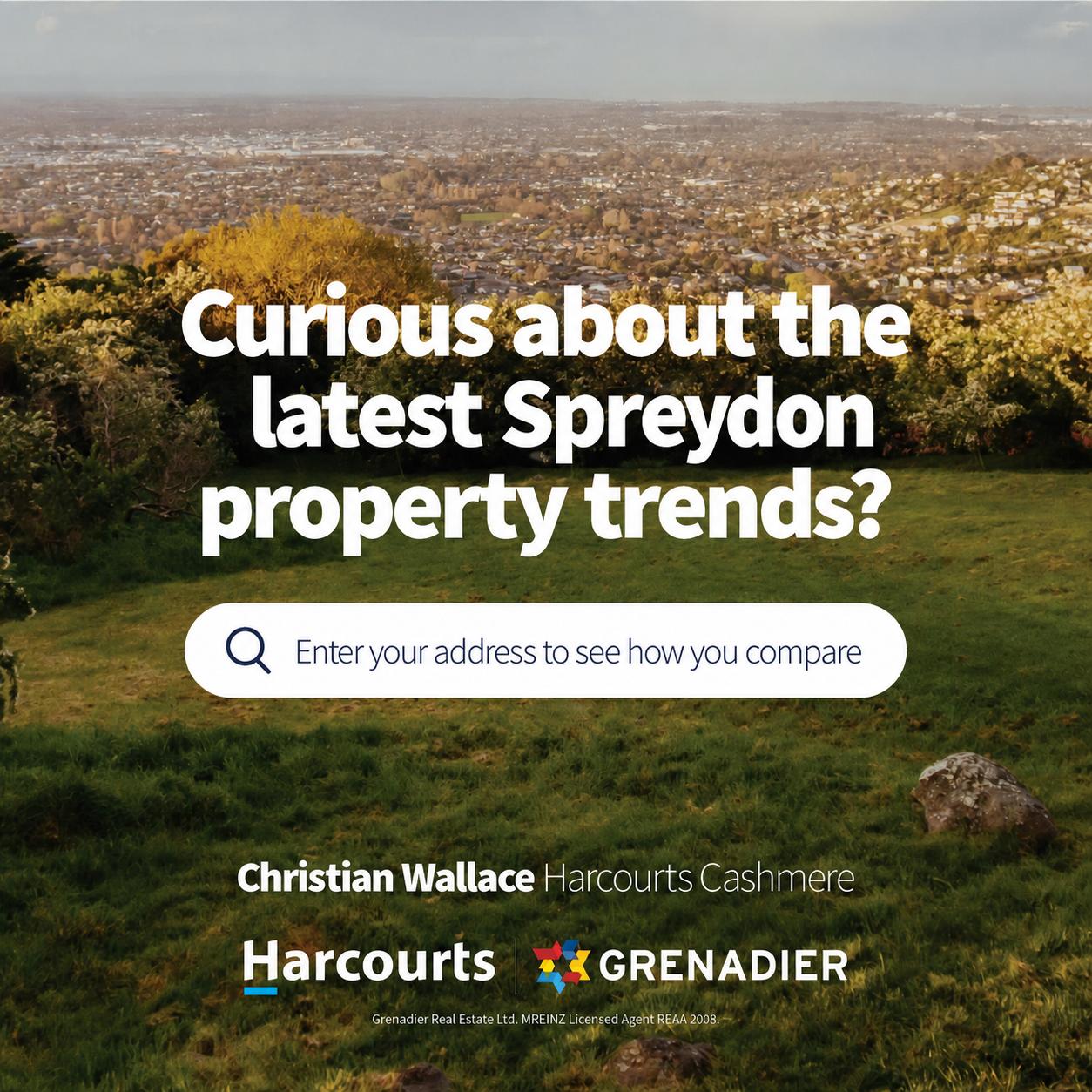 Christian Wallace - Harcourts Real Estate Facebook ad: Spreydon property values are moving, where does yours sit?