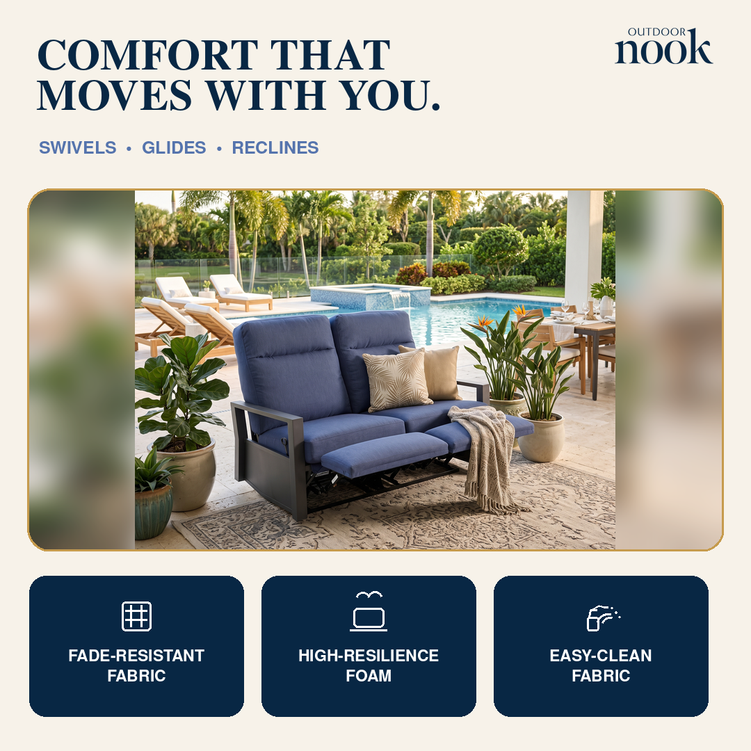 OutdoorNook Facebook ad: Less Upkeep. More Time Outside.