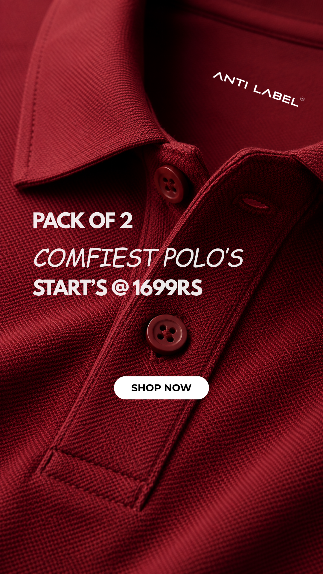 Anti Label Facebook ad: 2 Polos, Better Value
