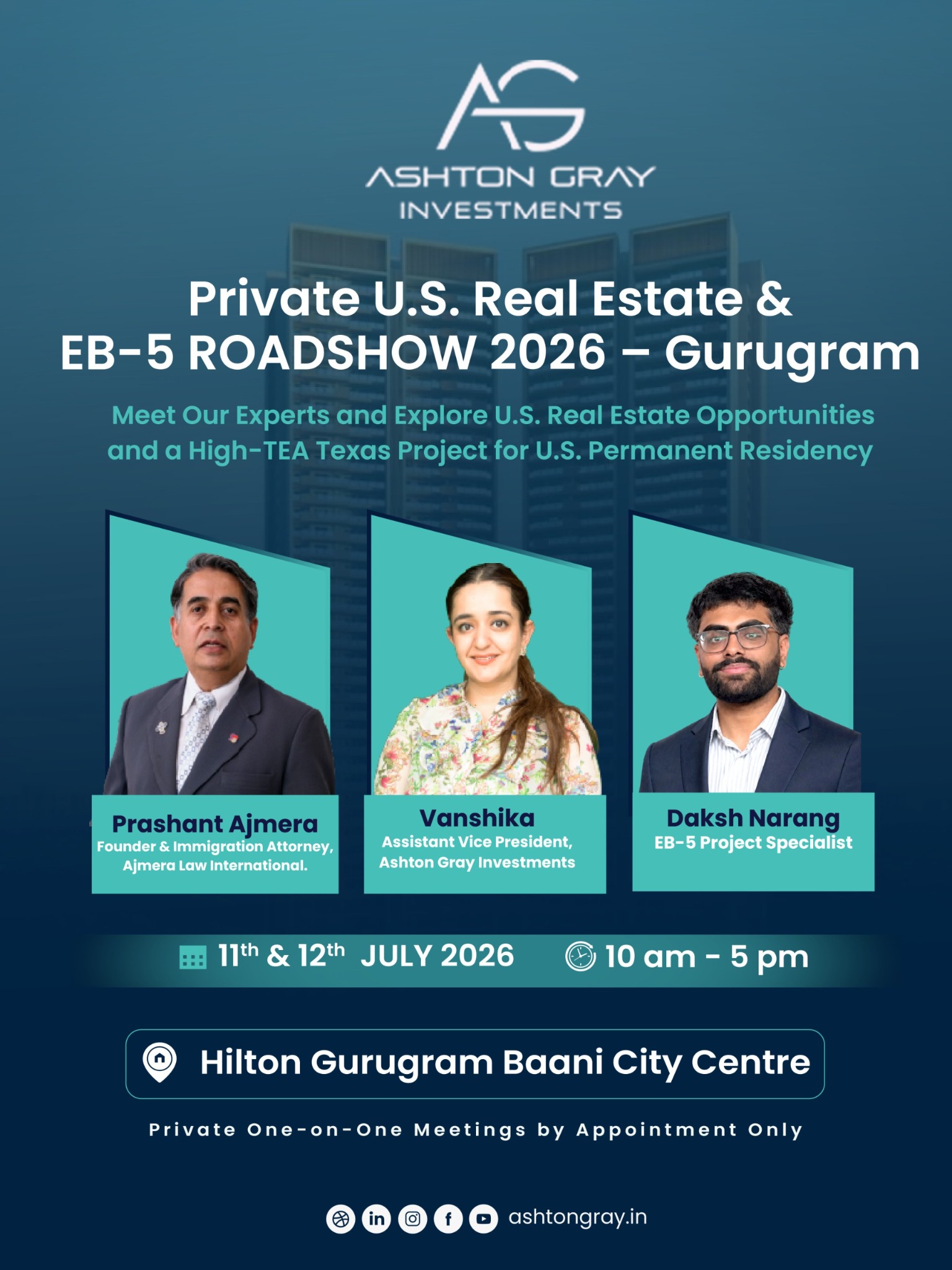 Ashton Gray EB5 Facebook ad: Private U.S. Real Estate & EB-5 Roadshow