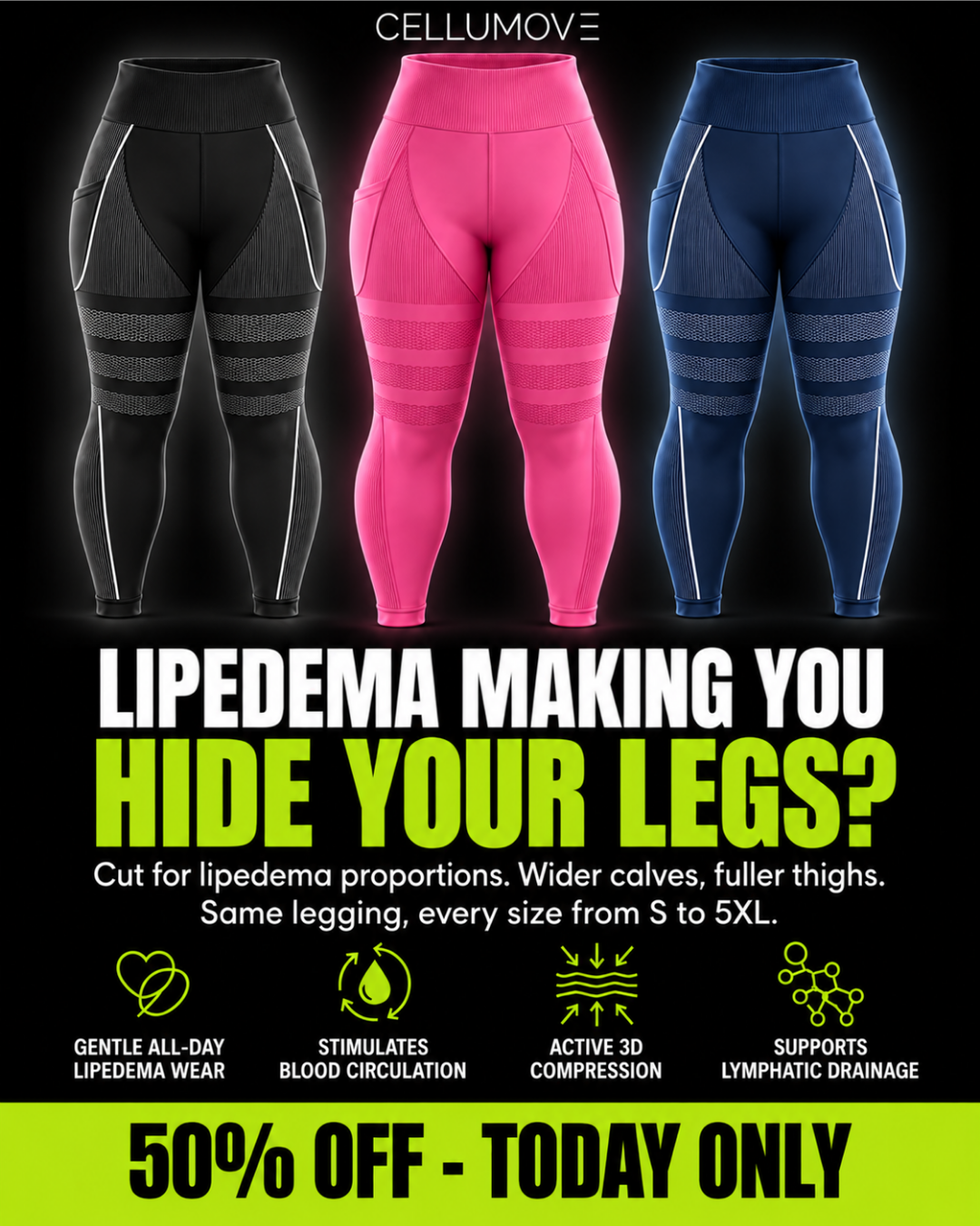 Cellumove Facebook ad: Start your lipedema relief today.