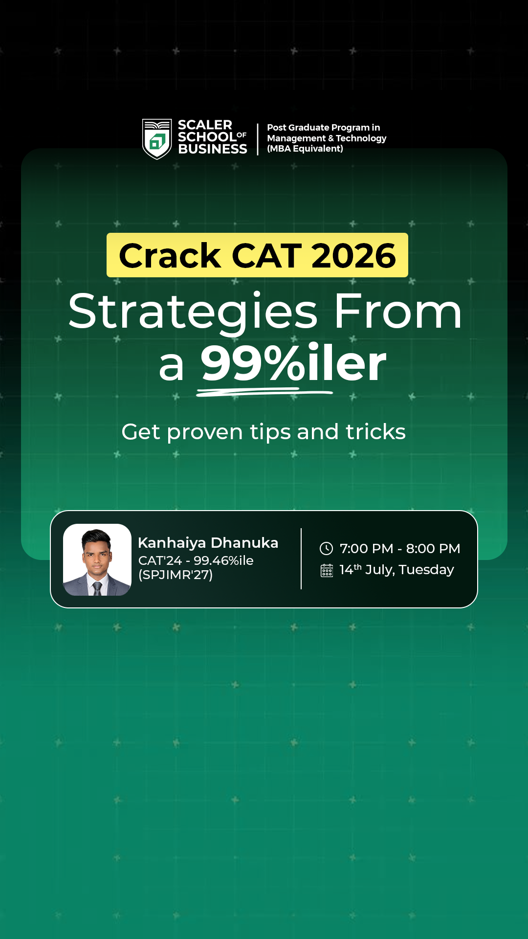 Scaler School of Business Facebook ad