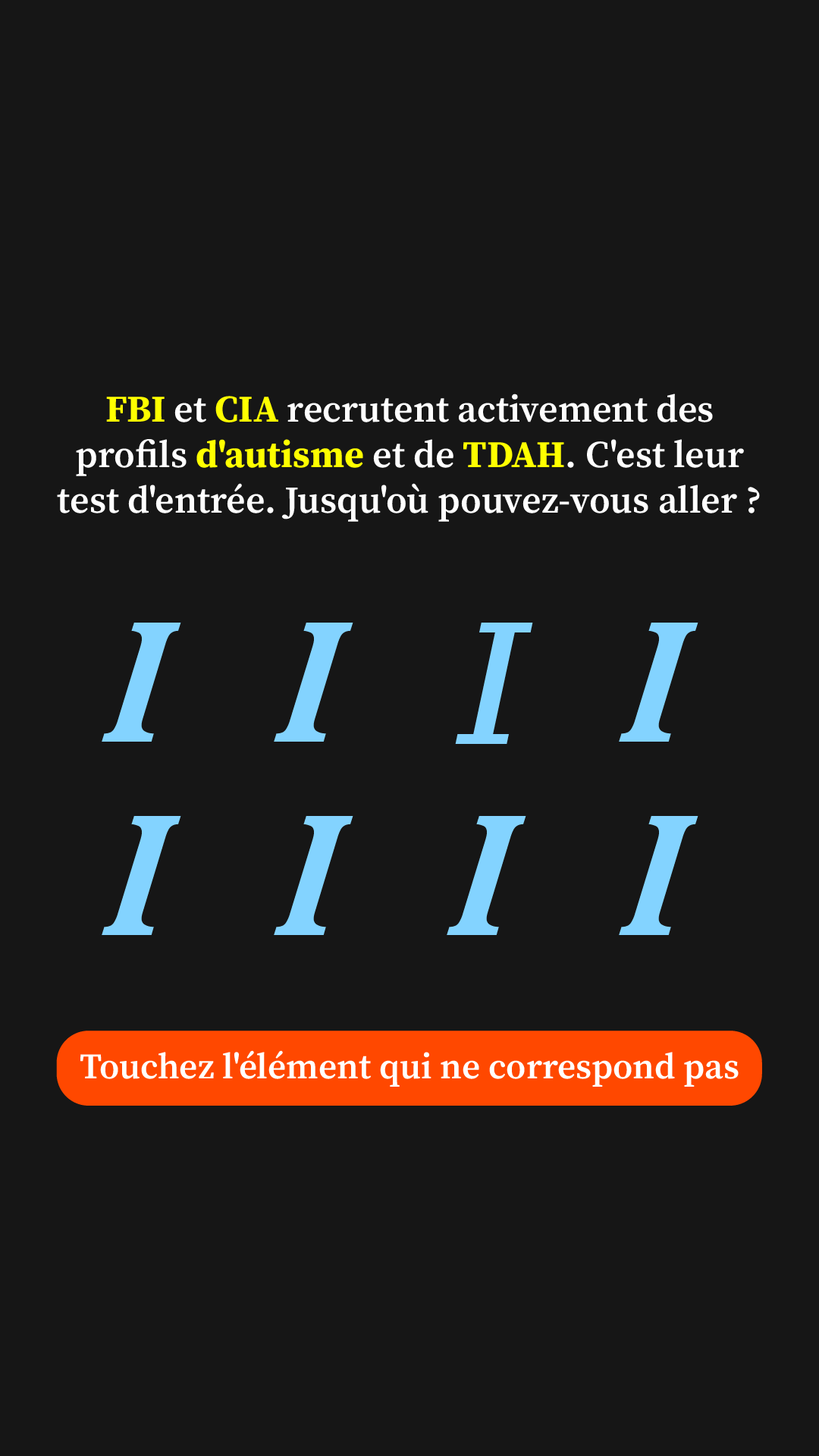 International IQ test Facebook ad