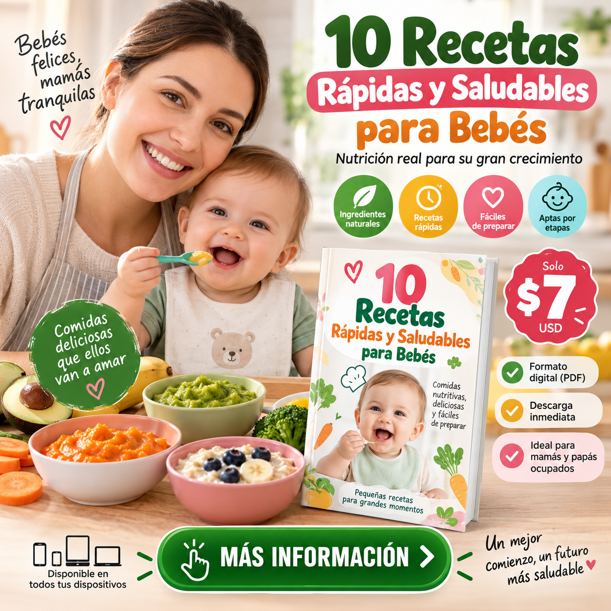 Bebé Bien Alimentado Facebook ad: Da el siguiente paso en la alimentación de tu bebé.