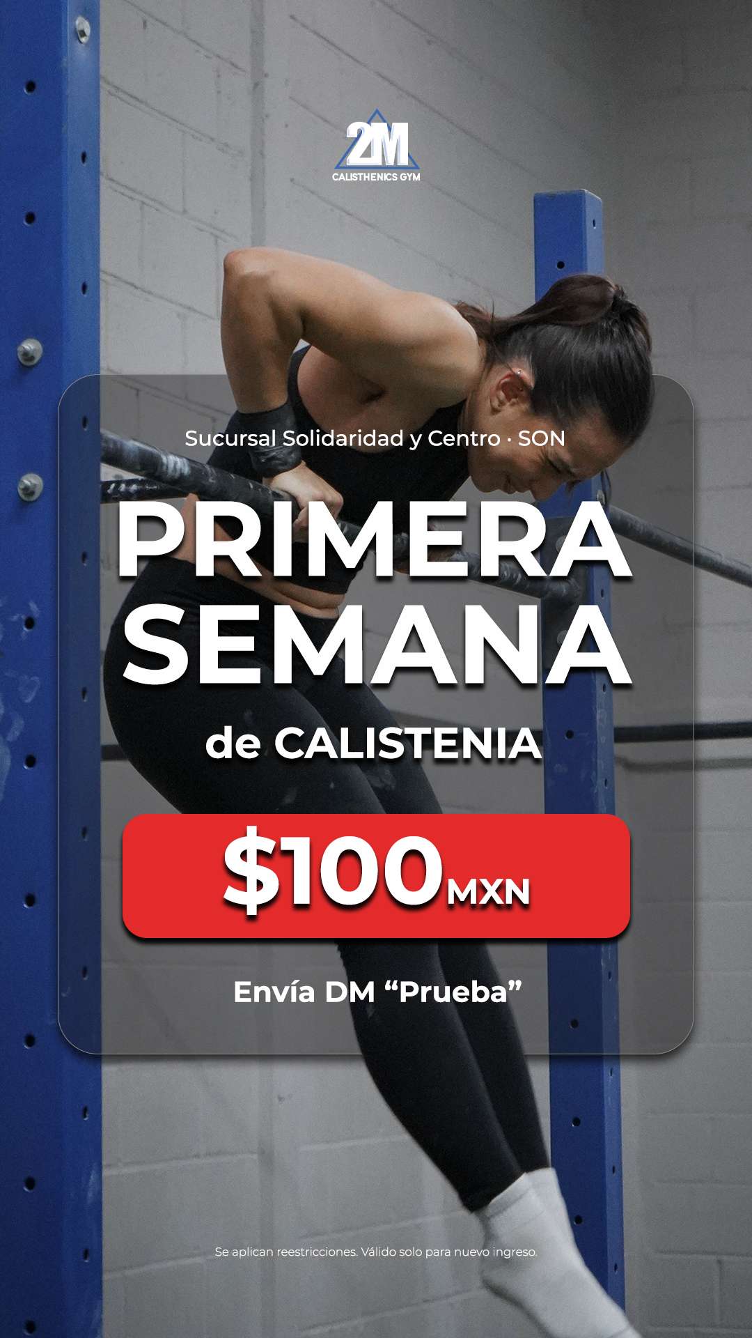 2M Calisthenics Gym Facebook ad: Agenda tu primer clase por Mensaje