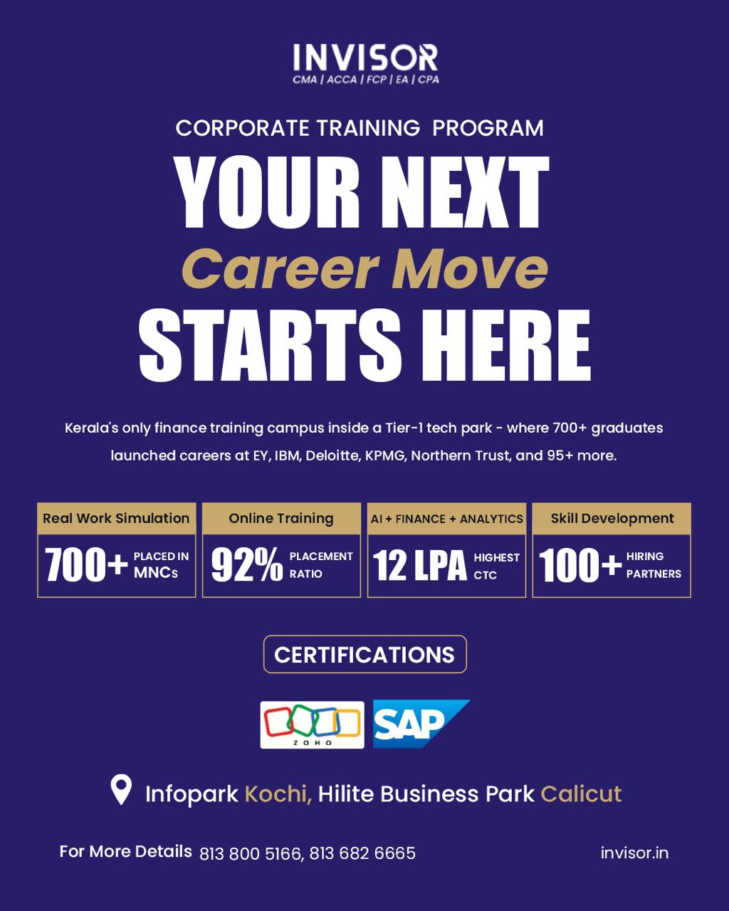 Invisor Learning Facebook ad: Looking for a Job After Your Commerce Degree?
