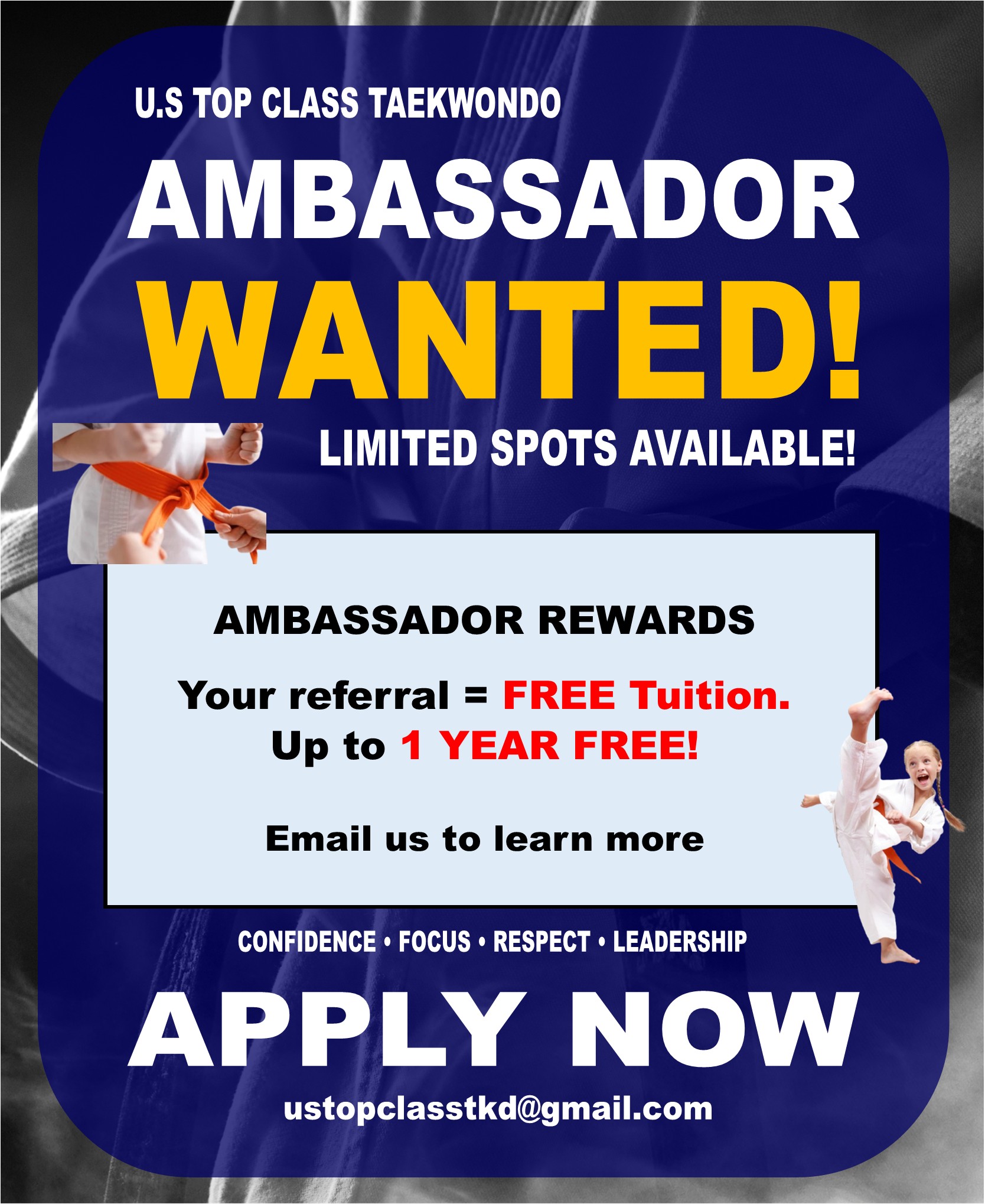 U.S Top Class Taekwondo Facebook ad