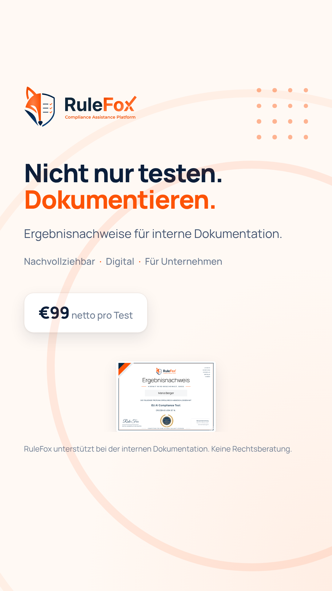 Rulefox Facebook ad: EU AI Compliance Test
