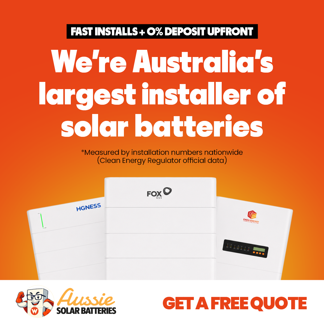 Aussie Solar Batteries Facebook ad: Australia's #1 Solar Battery Installer, 2025 & 2026