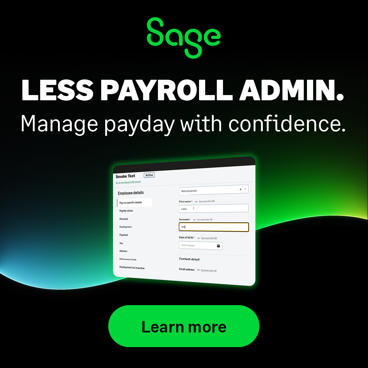 Sage Facebook ad