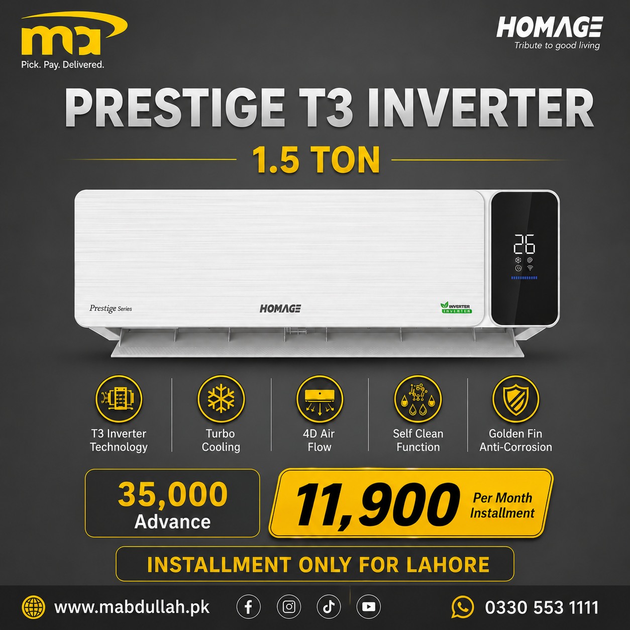 M.Abdullah Facebook ad: Upgrade Your Summer with the Homage Prestige T3…