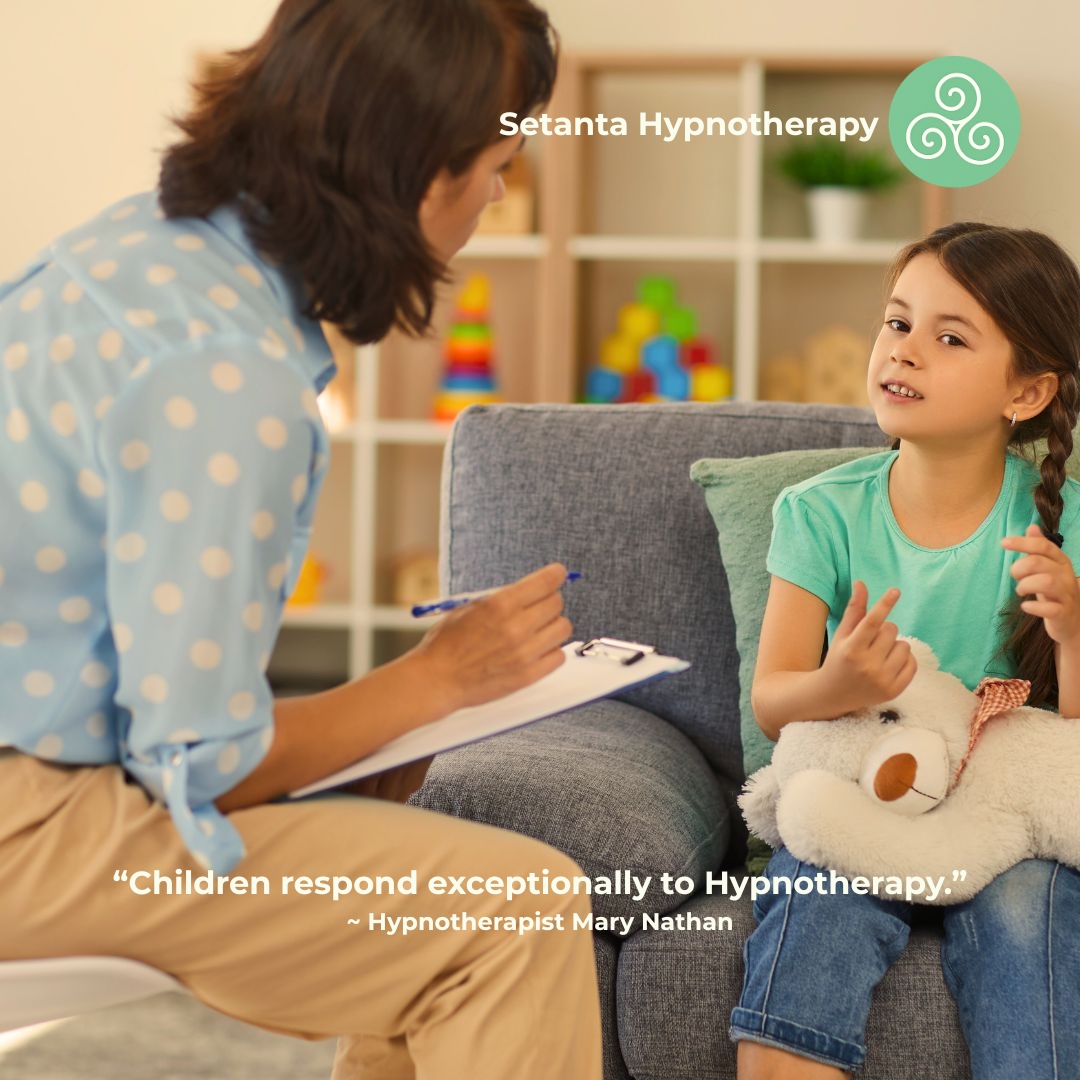 Manx Hypnosis Facebook ad: When a child is struggling emotionally, it rarely…