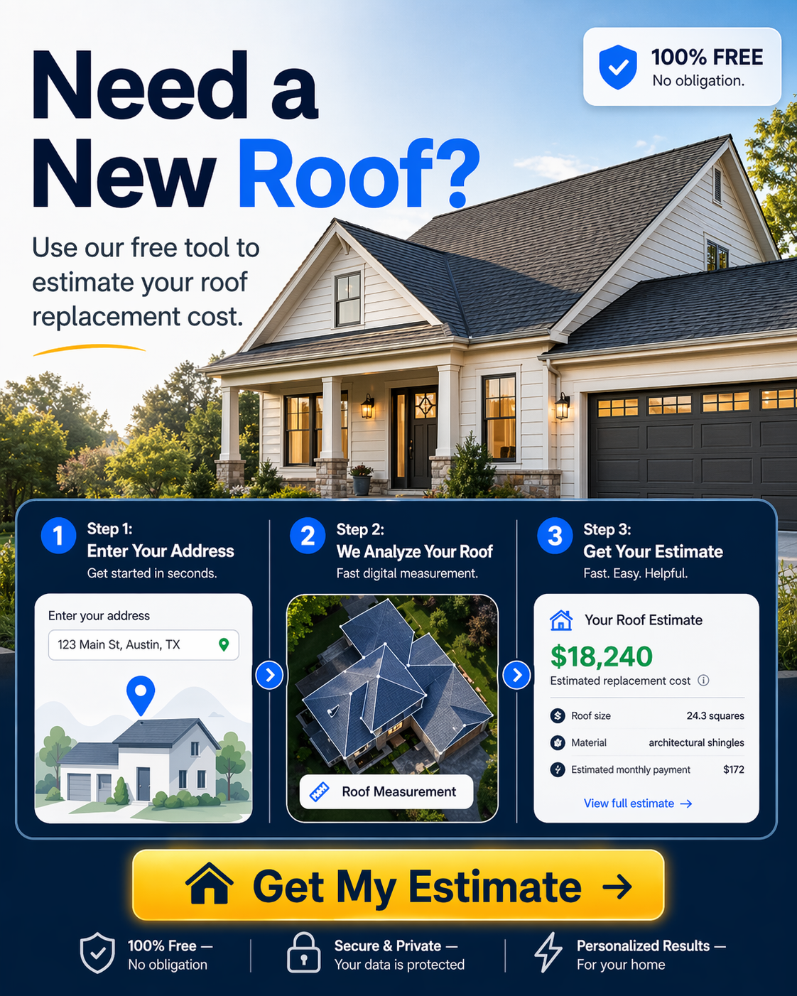JA Edwards of America Roofing Facebook ad: Know the Roof Cost Before You Buy