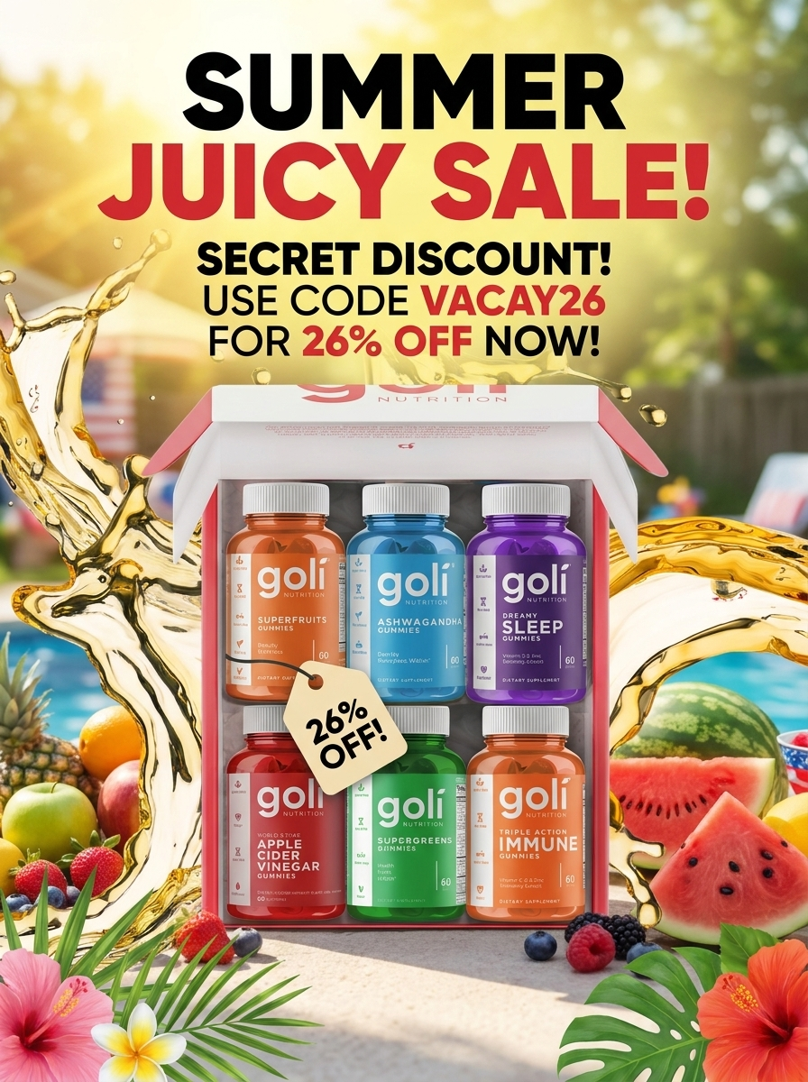 Goli Facebook ad: Use code VACAY26 to unlock your summer!