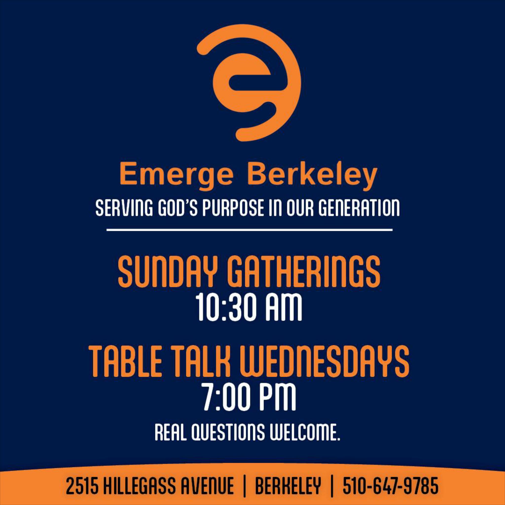 Emerge Berkeley Facebook ad: Gather With Emerge Berkeley