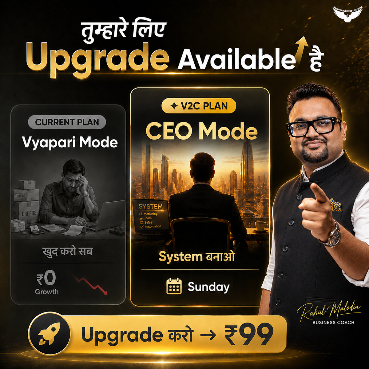 Rahul Malodia Facebook ad: Master Your Employees, Sales, Finances & Mindset, Live…