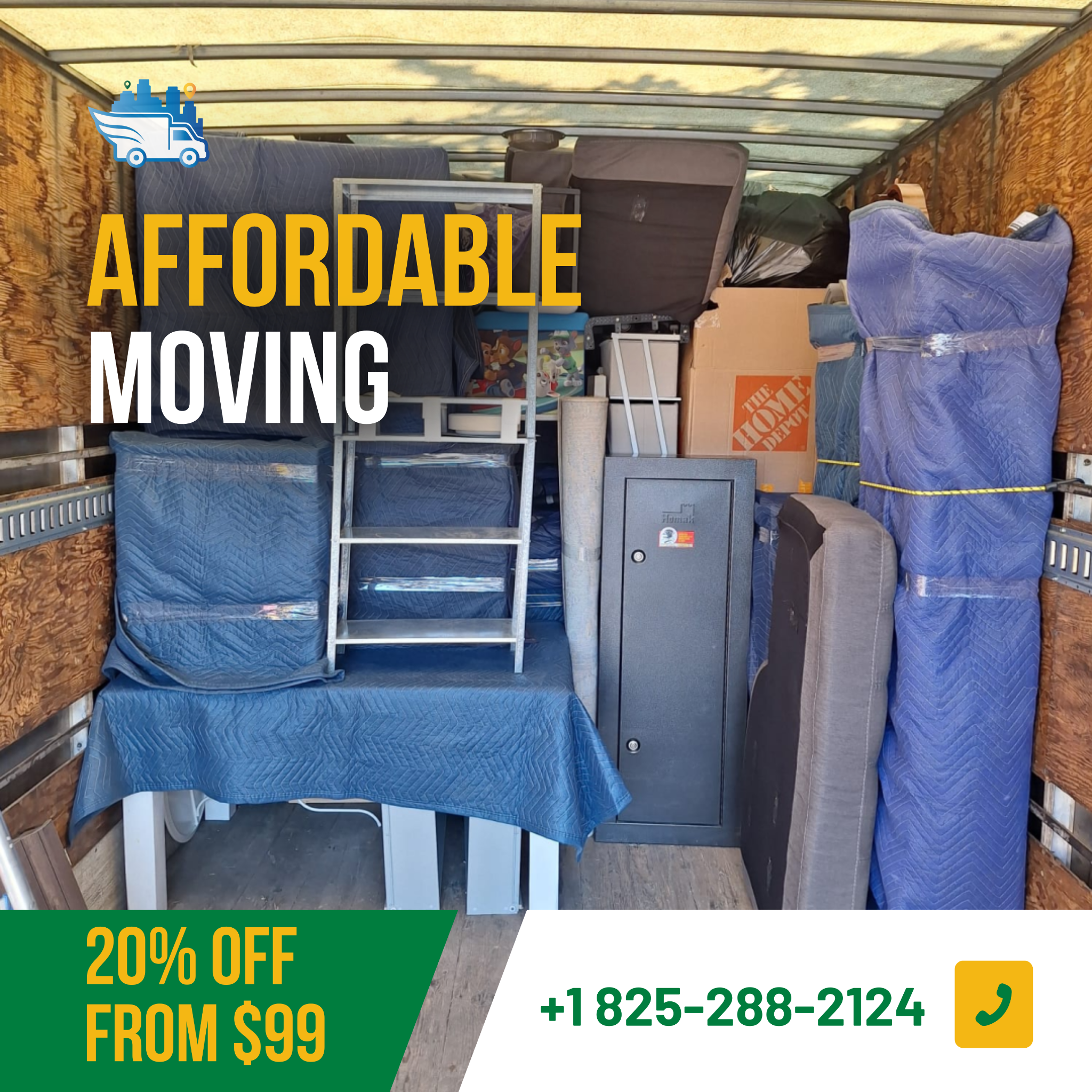 Professional Local Moving Company Facebook ad: Moving Made Simple, We’ll Take It From Here!