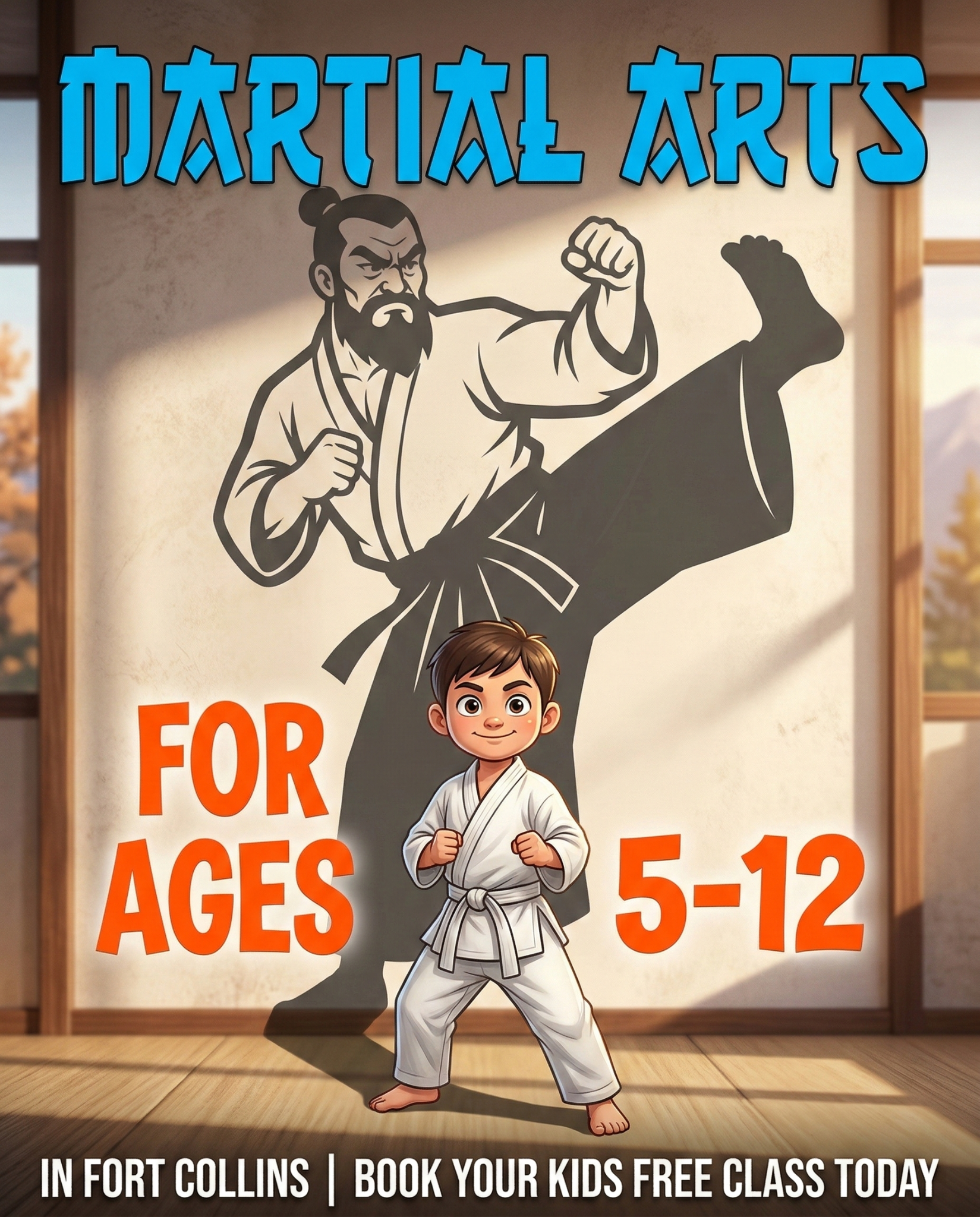 Total Ryu Martial Arts Facebook ad: Free Kids Martial Arts Class in Fort Collins