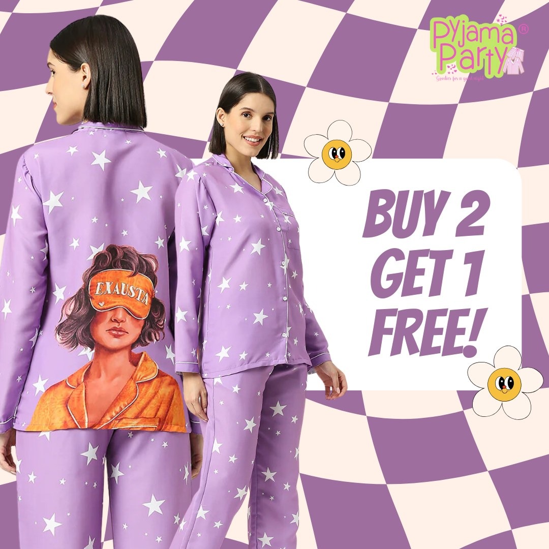 Pyjama Party Facebook ad: Dream in Style: Your Perfect Night Suit Awaits.
