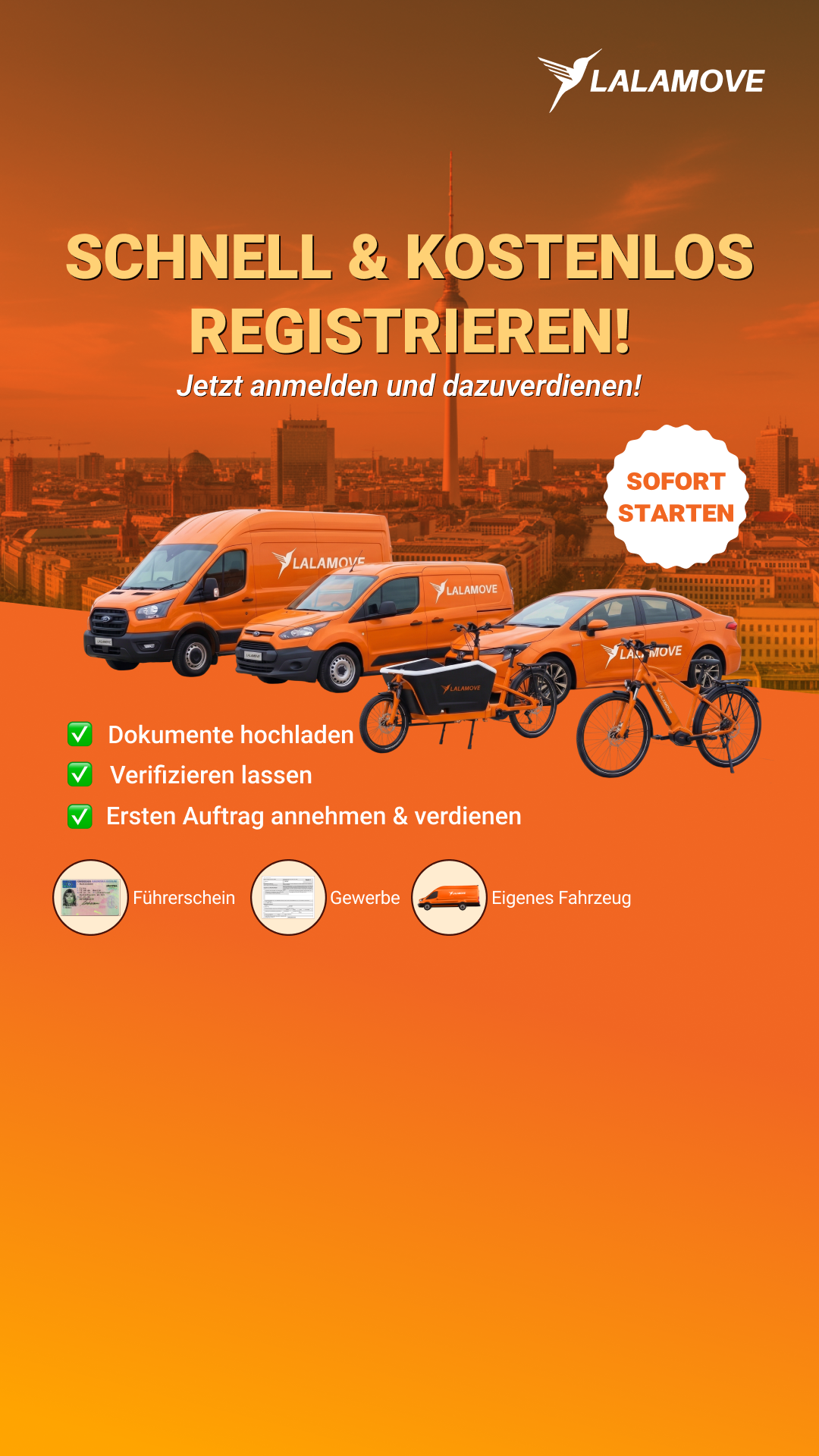 Lalamove Europe Facebook ad: Viel in Berlin unterwegs?
