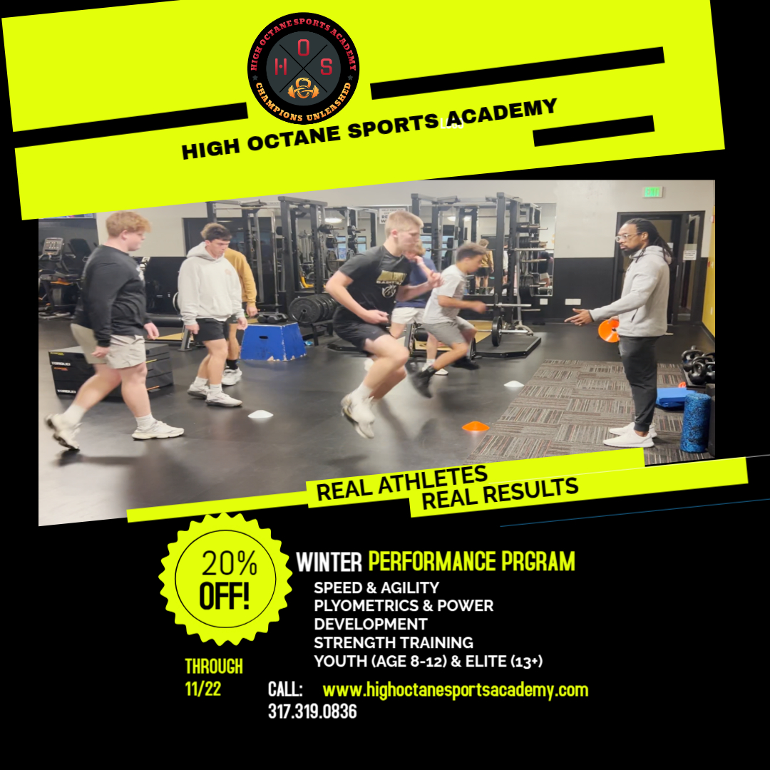 High Octane Sports Academy Facebook ad from Nov 21, 2025