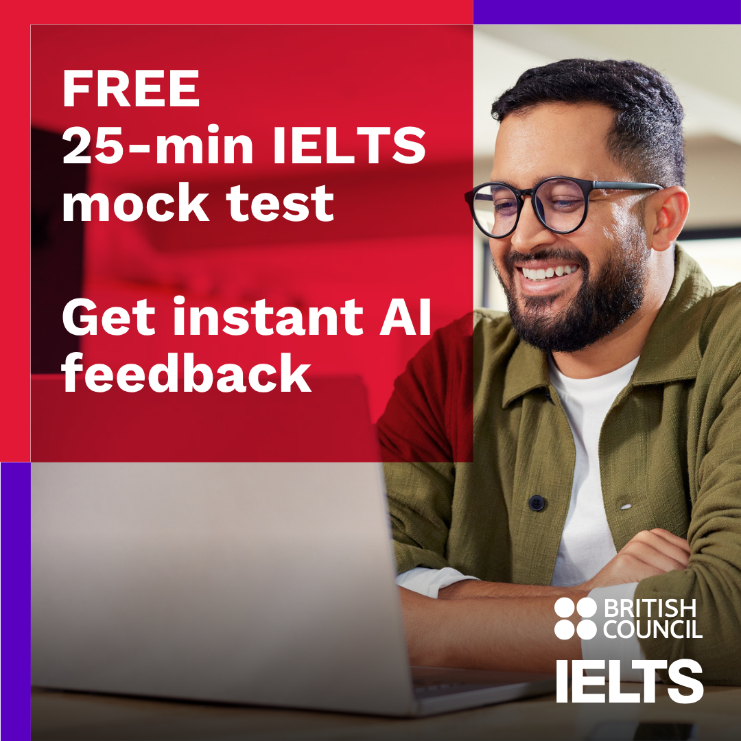 IELTS - British Council Bangladesh Facebook ad: FREE 25-min IELTS mock test