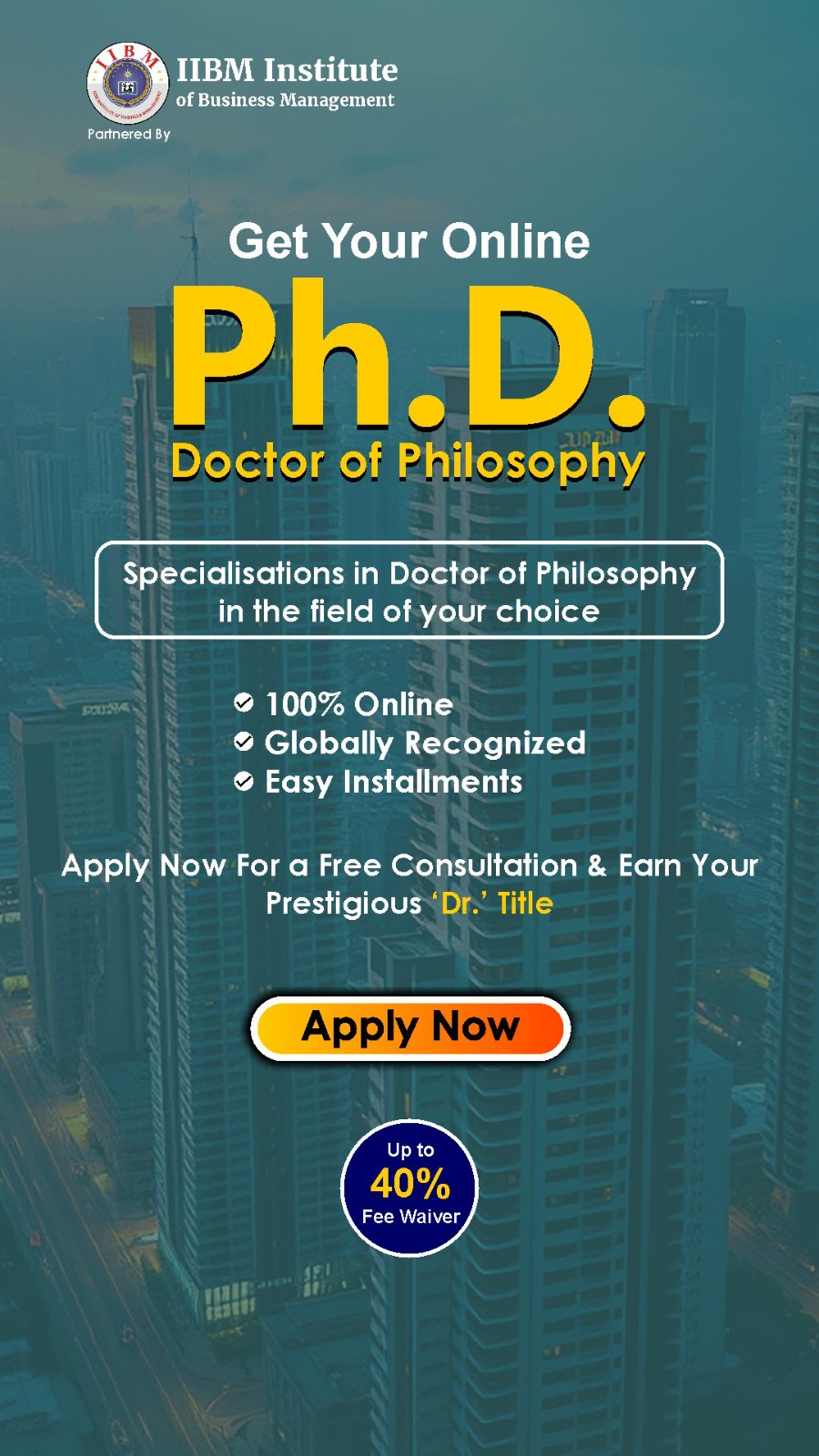 IIBM Institute of Business Management - Doctor of Business Administration Facebook ad