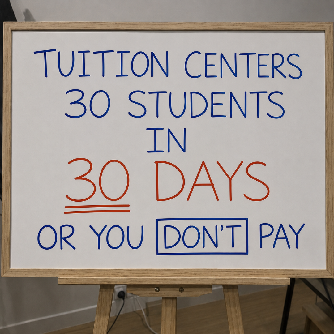 Packedwithclients Facebook ad: Get 15 Paying Students in 30 Days - Or You Don't Pay