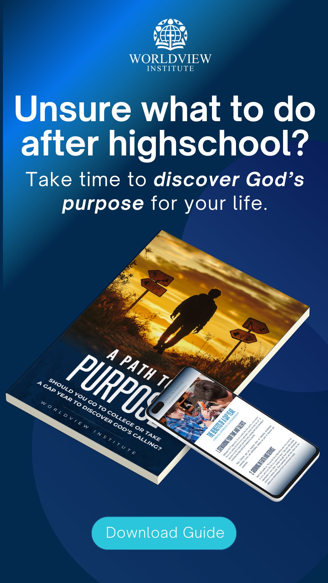 Worldview Institute Facebook ad: Stop the 1:00 AM What am I doing? spiral.
