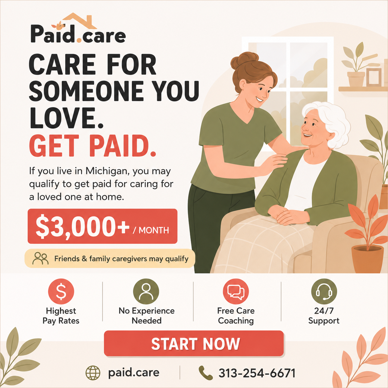 Paid Care - Michigan Facebook ad