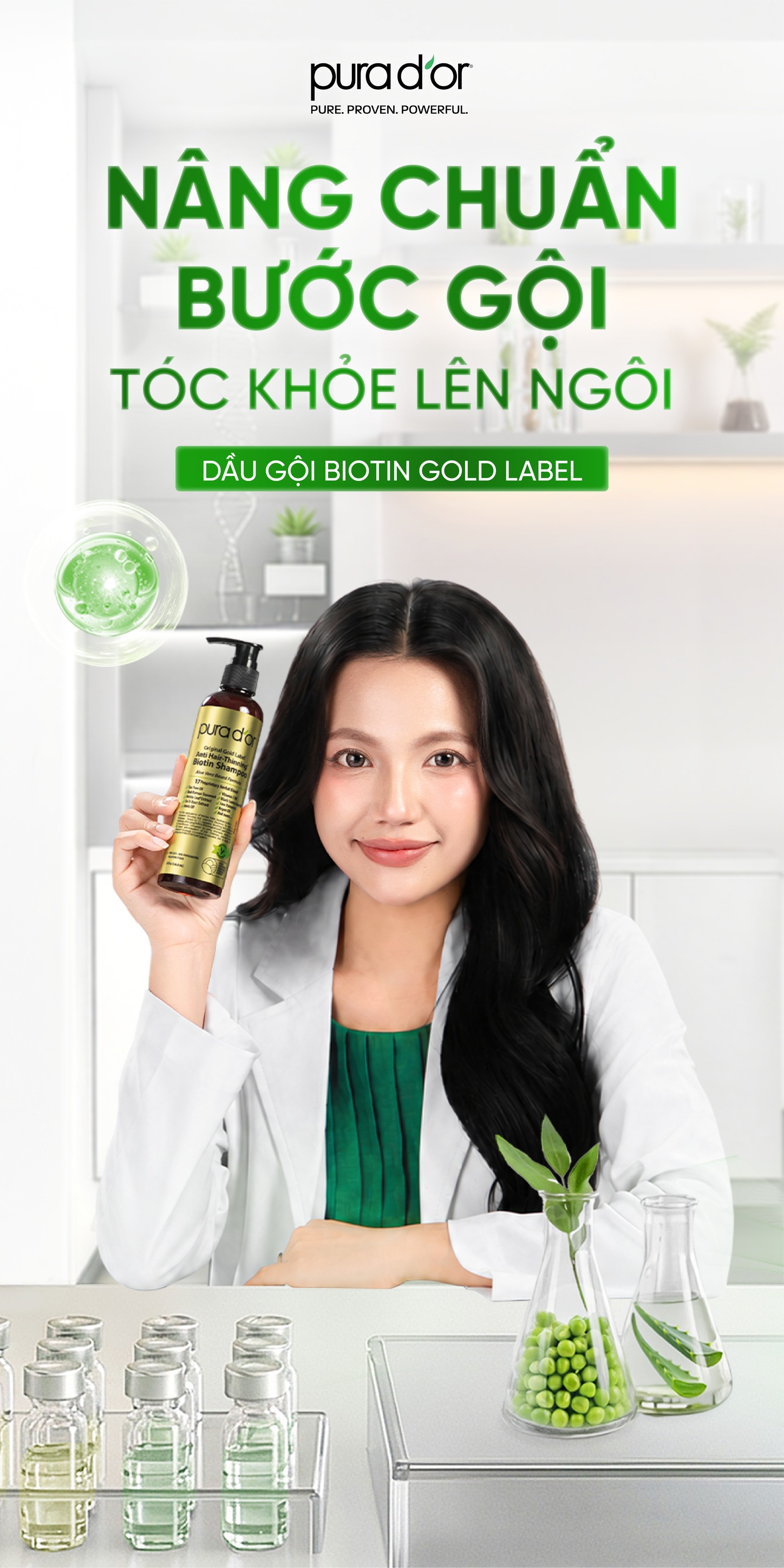 PURA D'OR Vietnam Facebook ad: NÂNG CHUẨN BƯỚC GỘI, TÓC KHỎE LÊN NGÔI