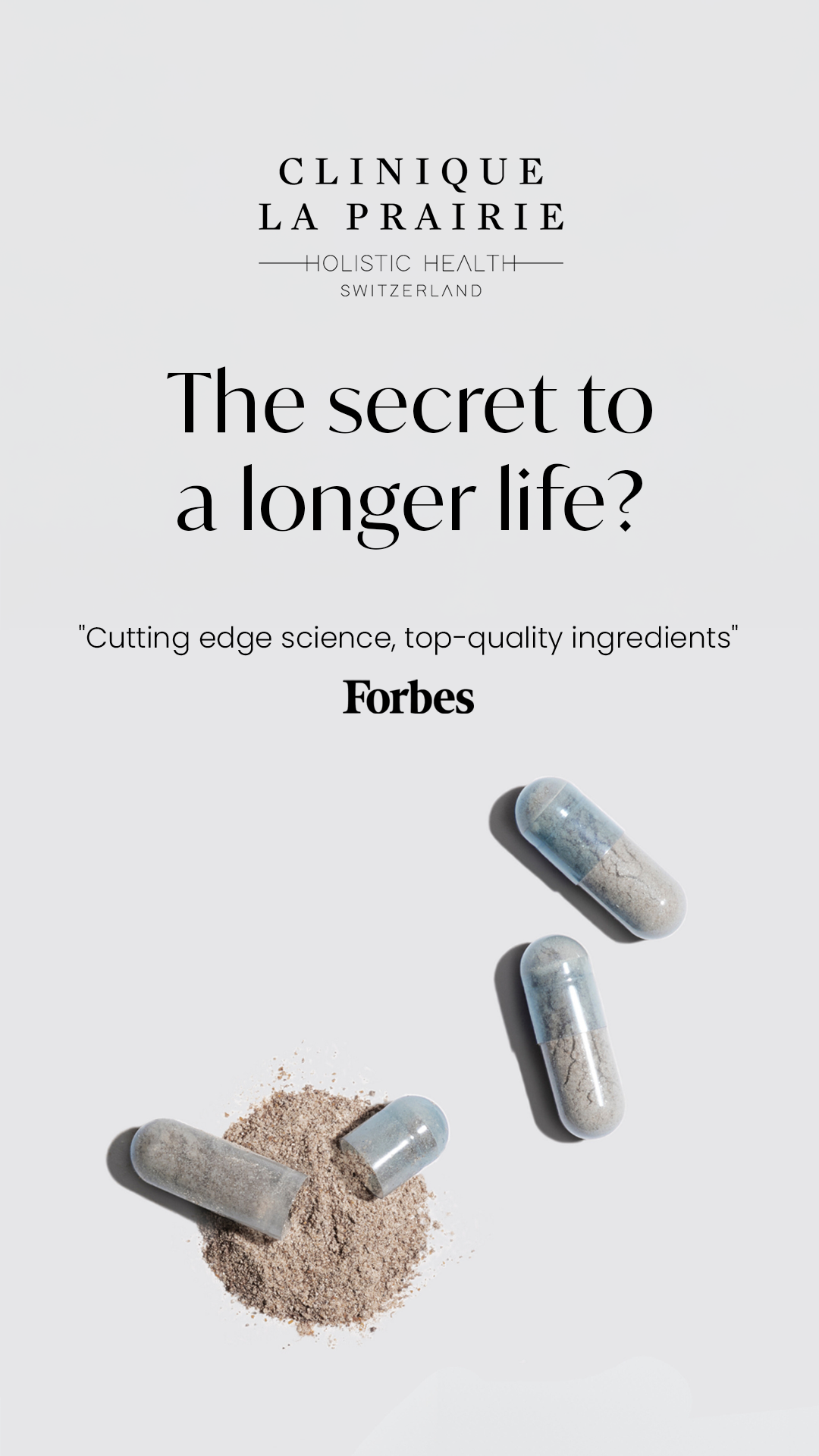Holistic Health by Clinique La Prairie Facebook ad