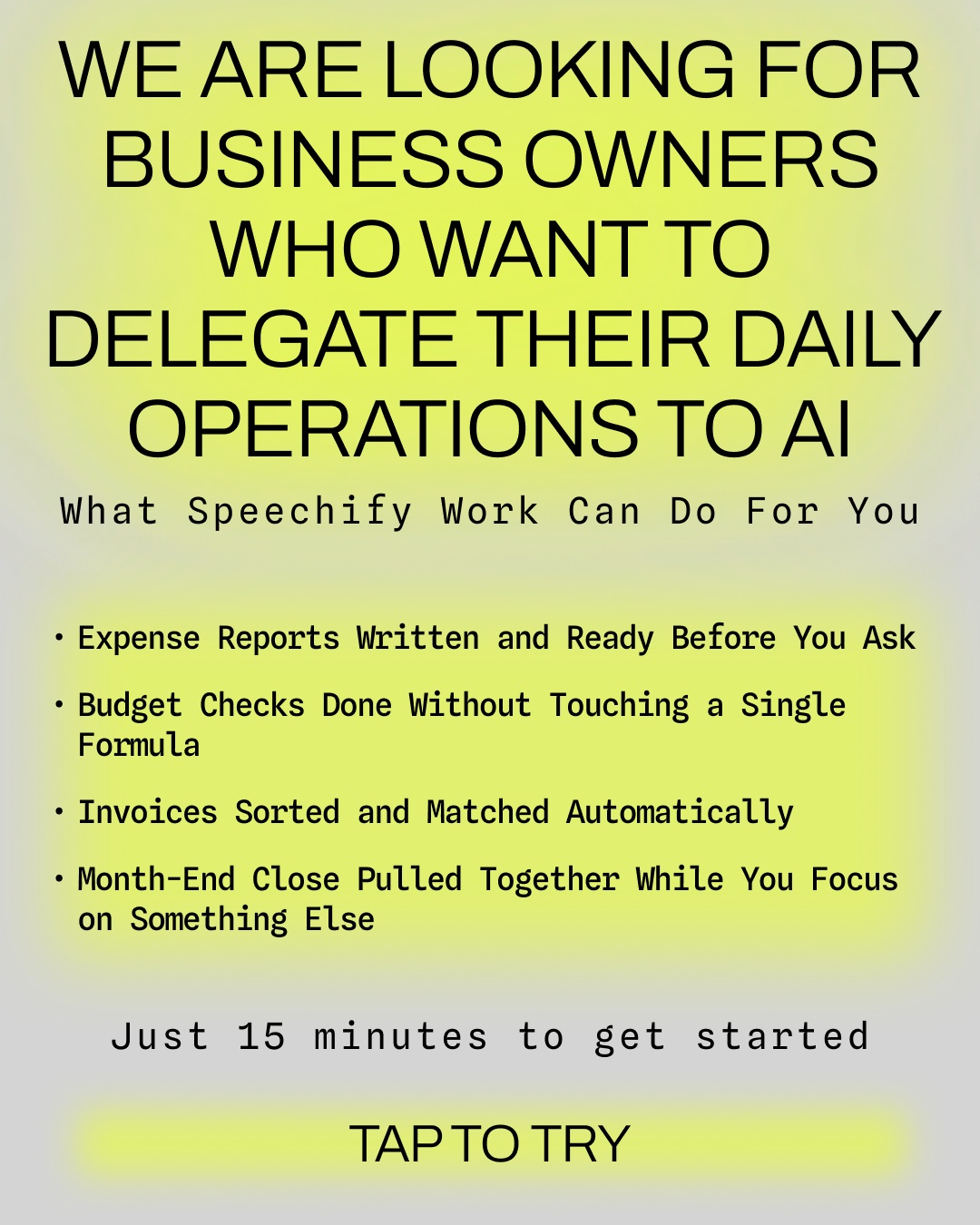 Speechify Work Facebook ad