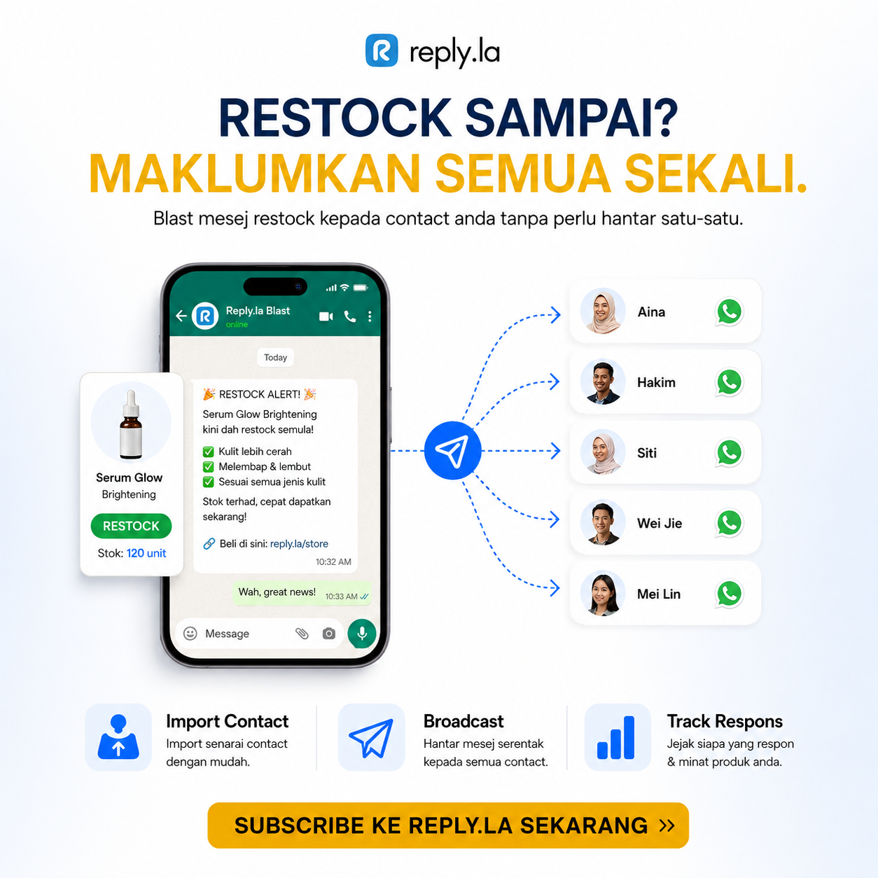 Reply.la Best AI Chatbot For Sales Facebook ad: 1,000+ Peniaga Dah Blast Tanpa Banned