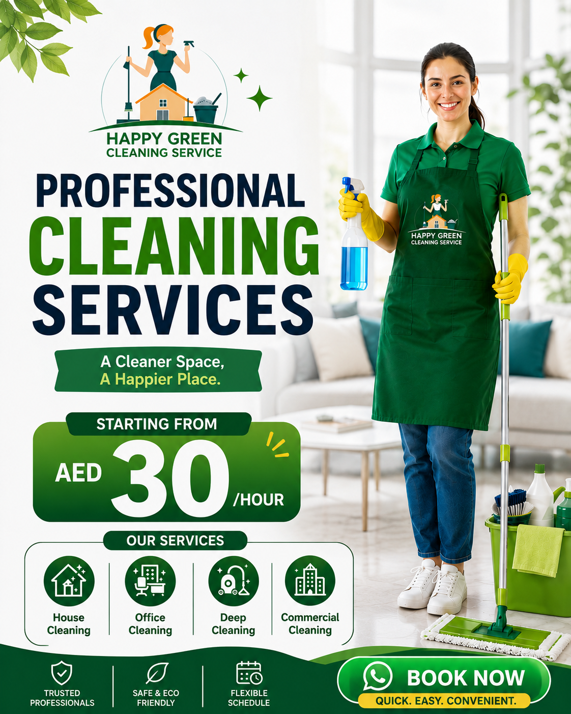 Happy Green Cleaning Services Facebook ad