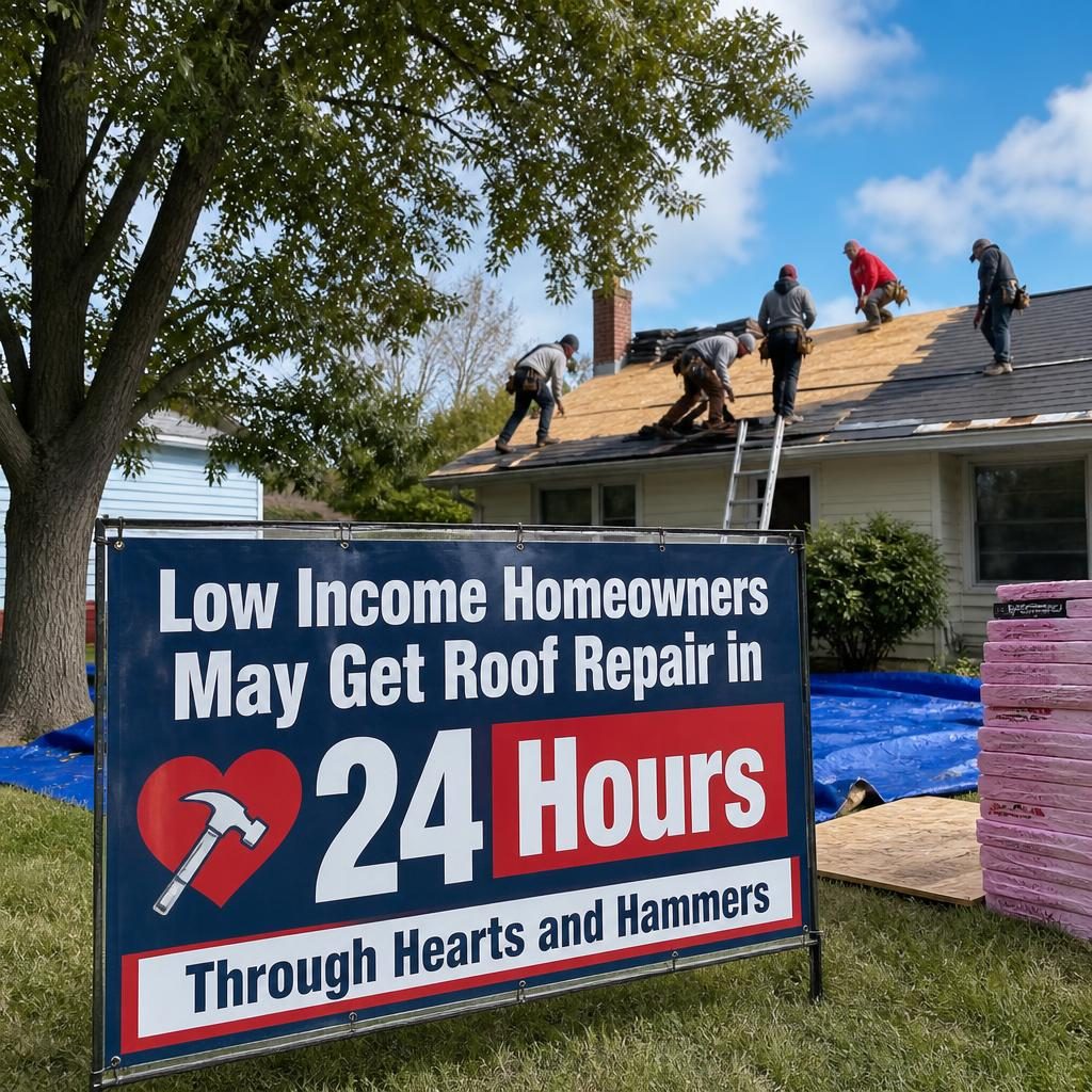 Happy Path Forward Facebook ad: Low Income Homeowners May Get Roof Repair in 24 Hours…