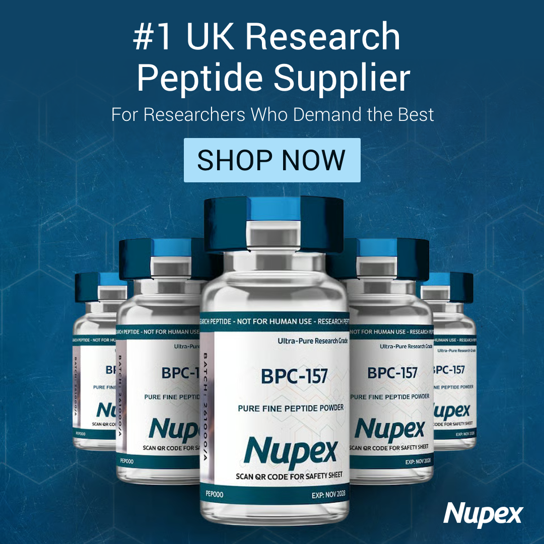 Nupex Facebook ad: Next-Day Delivery on Verified Peptides