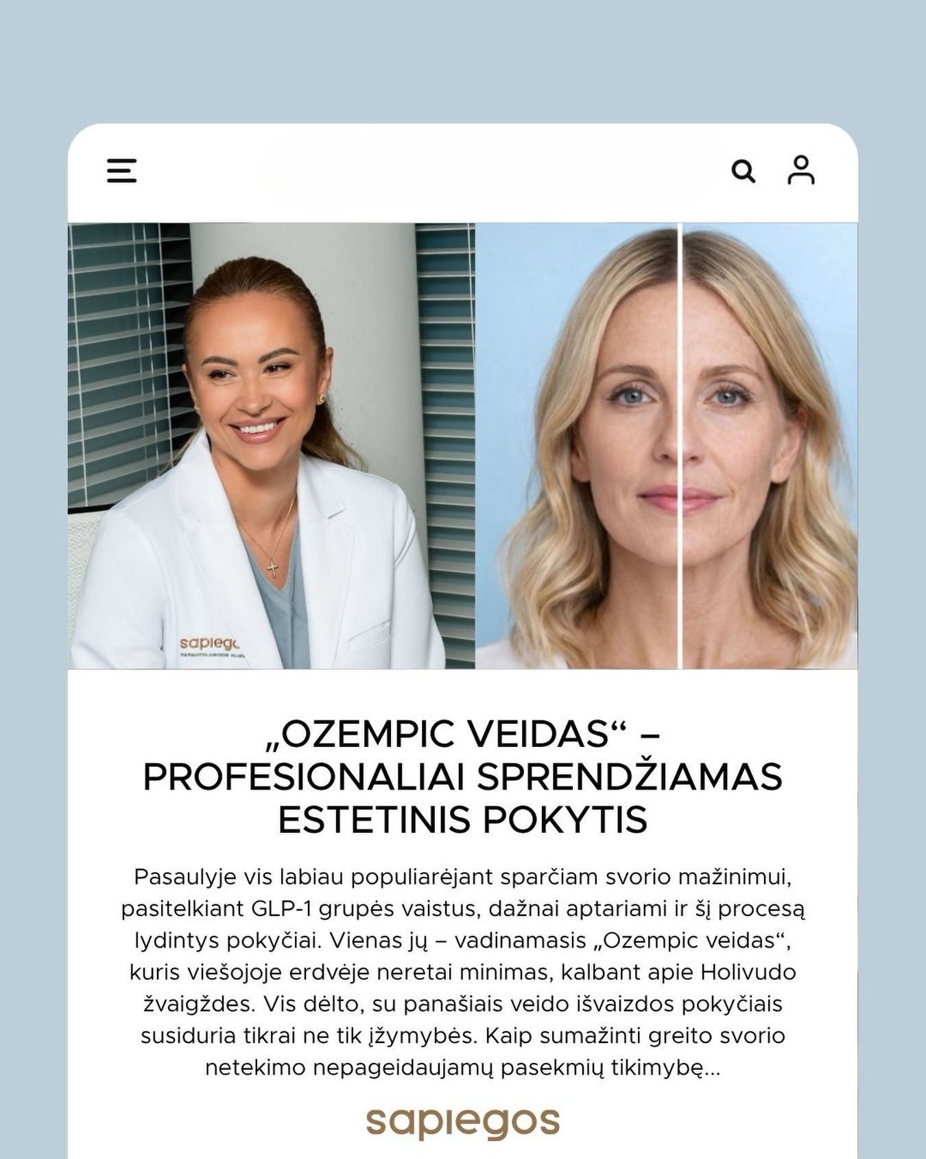 Sapiegos Klinika - Lazerinės Dermatologijos Klinika Facebook ad