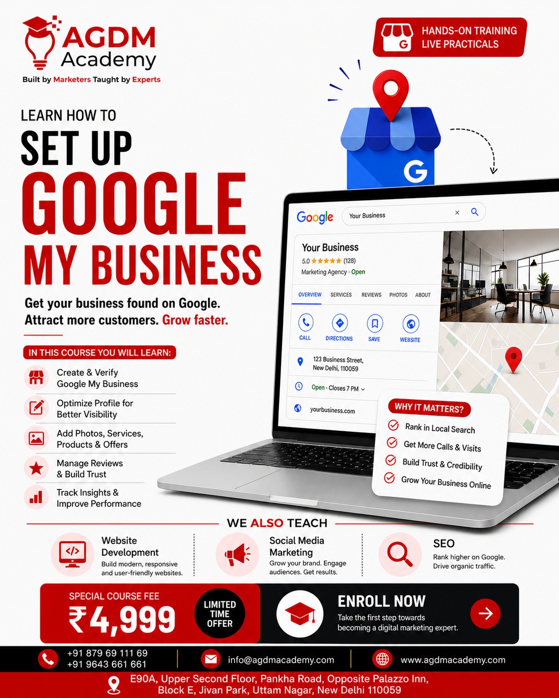 AGDM Academy Facebook ad: Master Google Business Profile, Just ₹4,999