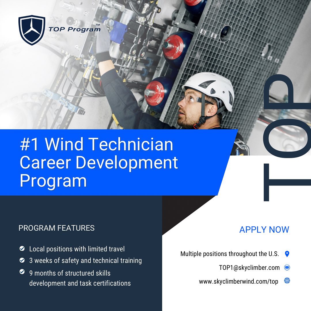 Sky Climber Renewables Facebook ad: Elevate Your Career in Wind Energy with the TOP Wind…